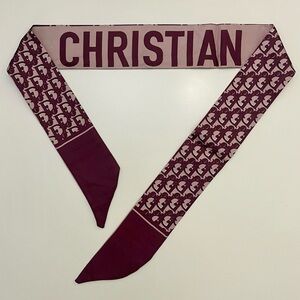 *D*I*O*R* Monogram Print Twilly Bandeau Wrap Scarf